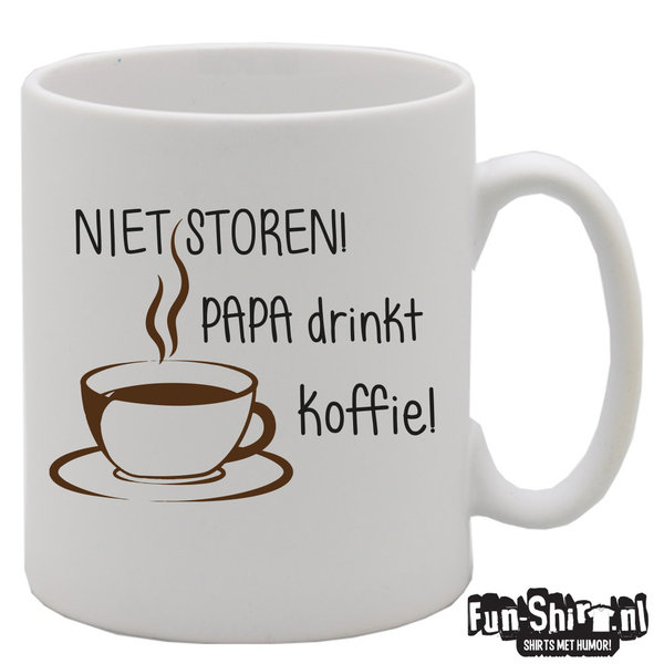 Niet storen Papa drinkt koffie Koffiemok