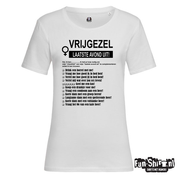 Checklist Vrijgezellenfeest Dames T-shirt