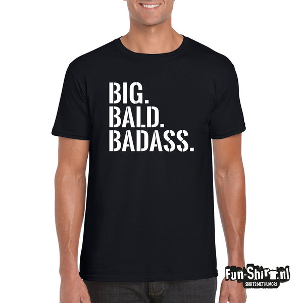BIG BALD BADASS T-shirt zwart maat XL