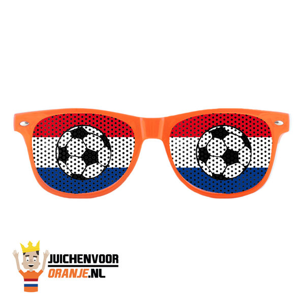 Oranje zonnebril vlag met voetbal
