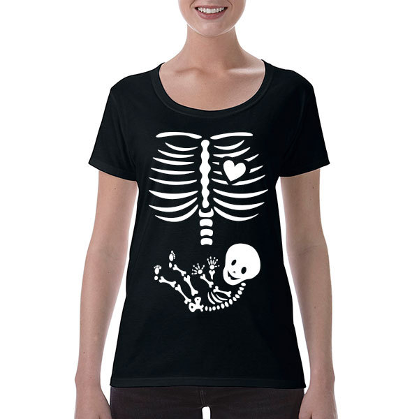 Baby Skelet Dames T-shirt zwart S